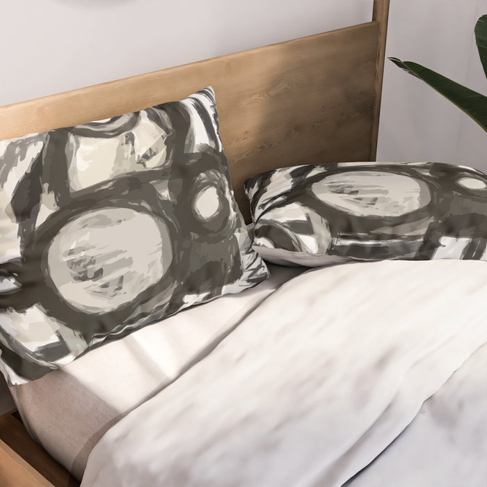 Grey Street art graffiti expressionist Pillow Sham Gallery Image 2