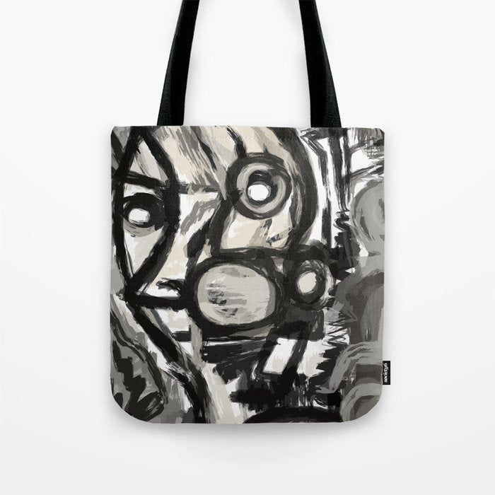 Grey Street art graffiti expressionist Tote Bag Gallery Image 1