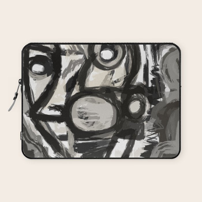 Grey Street art graffiti expressionist Laptop Sleeve Gallery Image 1