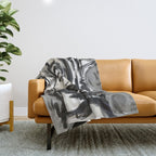 Grey Street art graffiti expressionist Throw Blanket Gallery Image 1