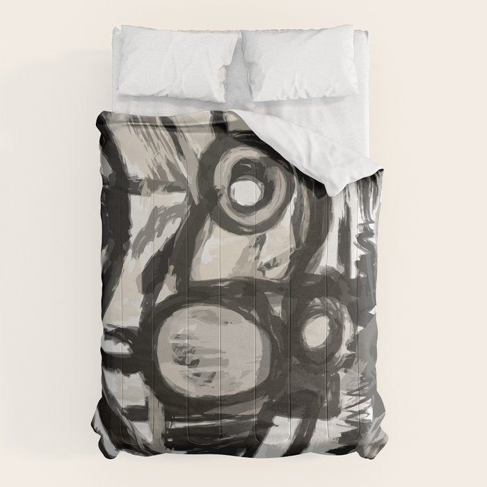 Grey Street art graffiti expressionist Comforter Gallery Image 1