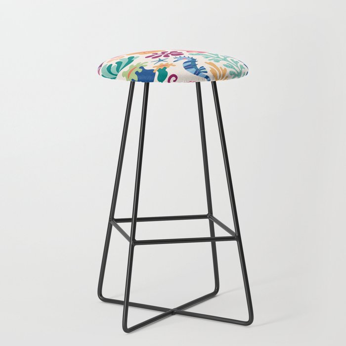 Modern Coral Pattern Stool Gallery Image 1