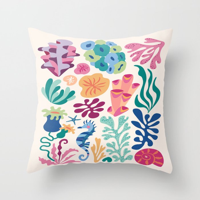Modern Coral Pattern Throw Pillow Gallery Image 6