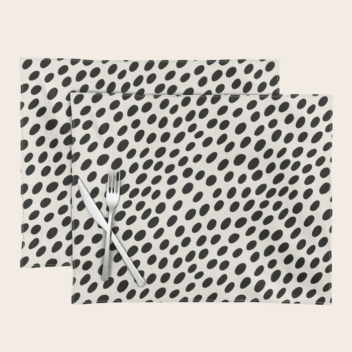 Black and White Spots pattern Placemat Gallery Image 1