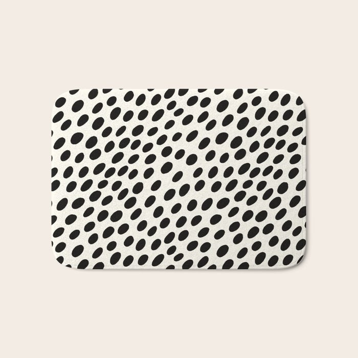 Black and White Spots pattern Bath Mat Gallery Image 1