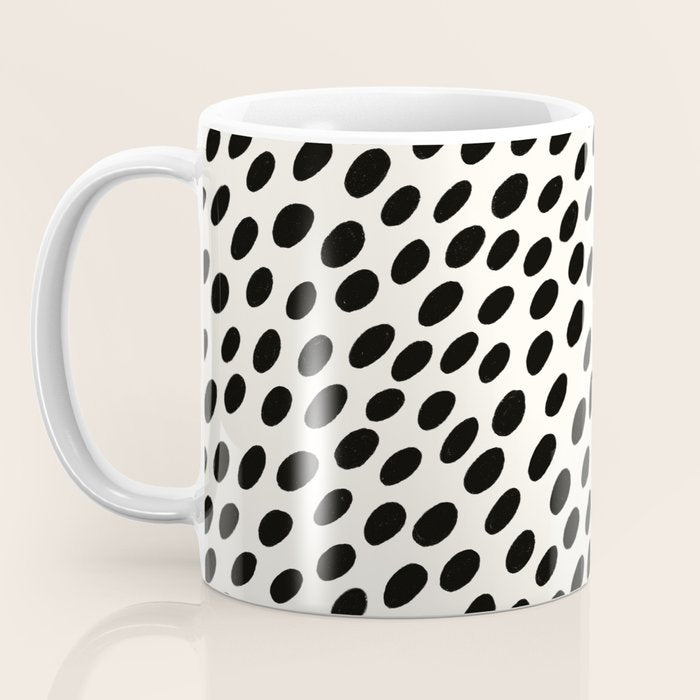 Black and White Spots pattern Coffee Mug Gallery Image 3