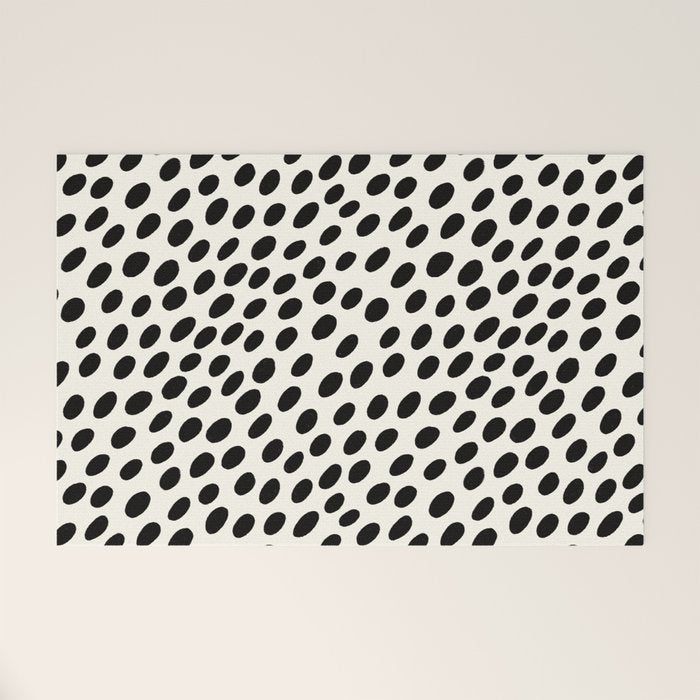 Black and White Spots pattern Welcome Mat Gallery Image 1