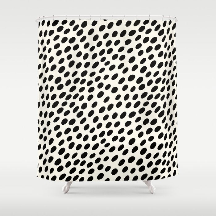 Black and White Spots pattern Shower Curtain Gallery Image 1