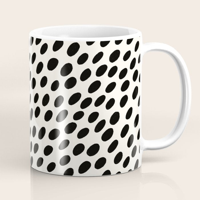 Black and White Spots pattern Coffee Mug Gallery Image 1