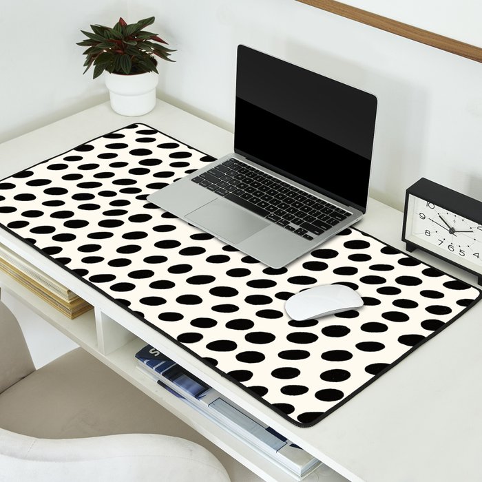 Black and White Spots pattern Desk Mat Gallery Image 2