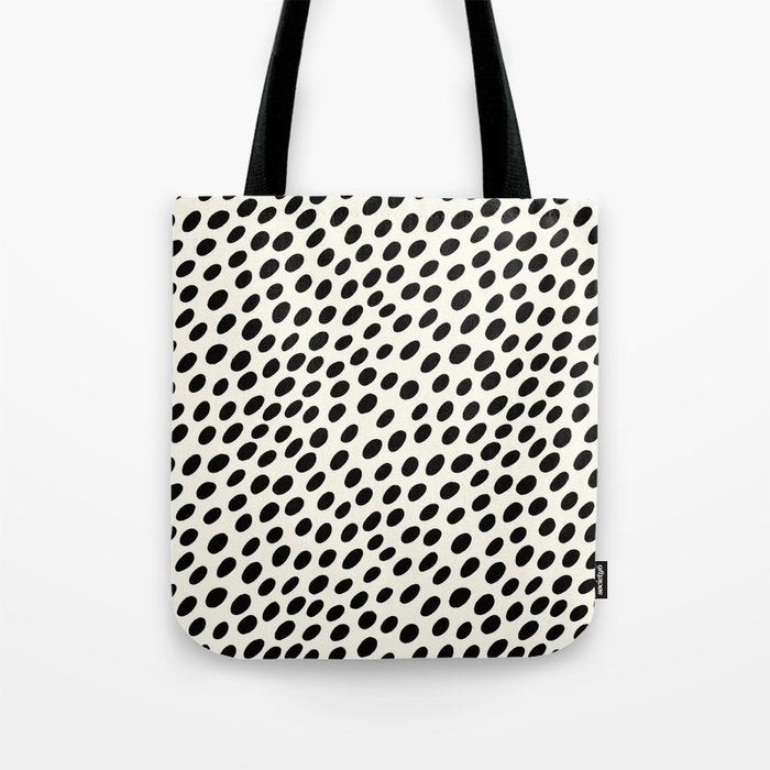 Black and White Spots pattern Tote Bag Gallery Image 1