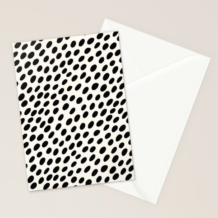 Black and White Spots pattern Stationery Card Gallery Image 2