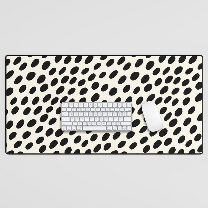 Black and White Spots pattern Desk Mat Gallery Image 1