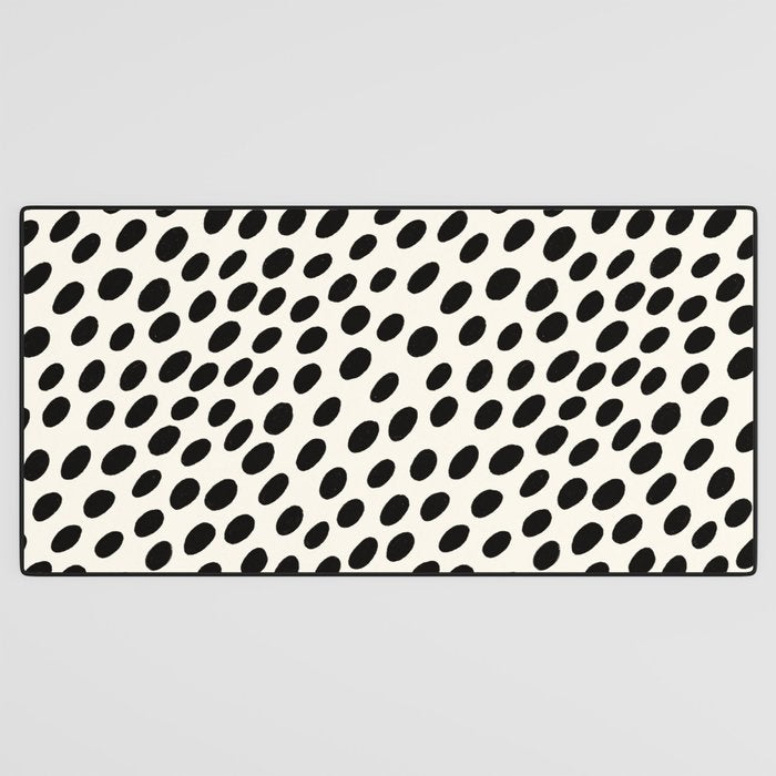 Black and White Spots pattern Desk Mat Gallery Image 3