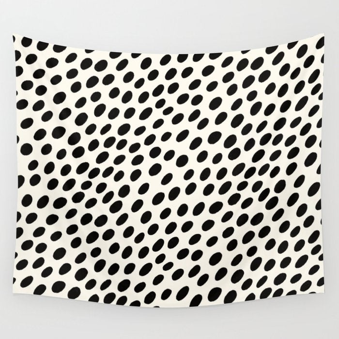 Black and White Spots pattern Wall Tapestry Gallery Image 4