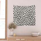 Black and White Spots pattern Wall Tapestry Gallery Image 2