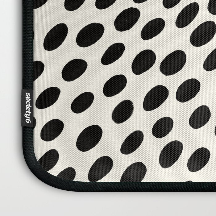 Black and White Spots pattern Laptop Sleeve Gallery Image 3