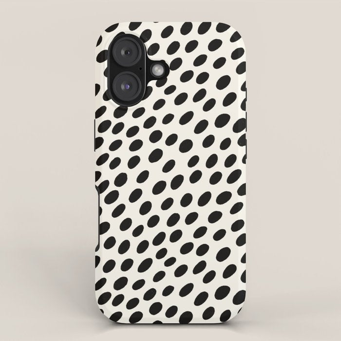 Black and White Spots pattern iPhone Case Gallery Image 1