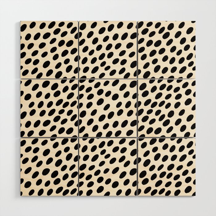 Black and White Spots pattern Wood Wall Art Gallery Image 1
