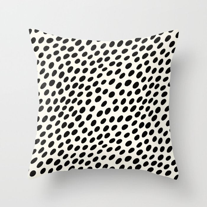 Black and White Spots pattern Throw Pillow Gallery Image 6
