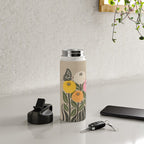 Bloom Wildly - Colorful Zinnia Flowers and Butterfly Water Bottle Gallery Image 4
