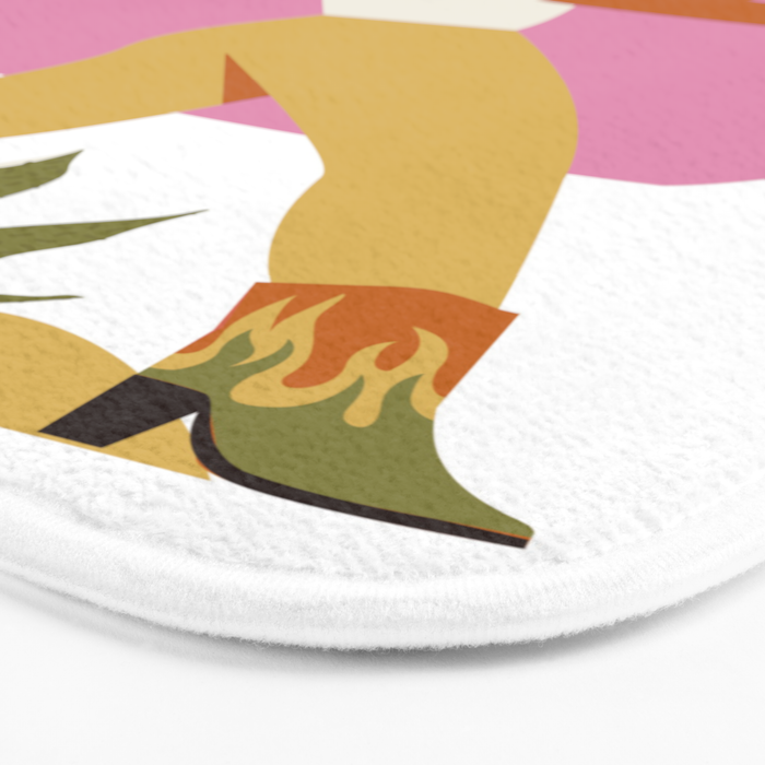 Woman carrying a big heart Bath Mat Gallery Image 3