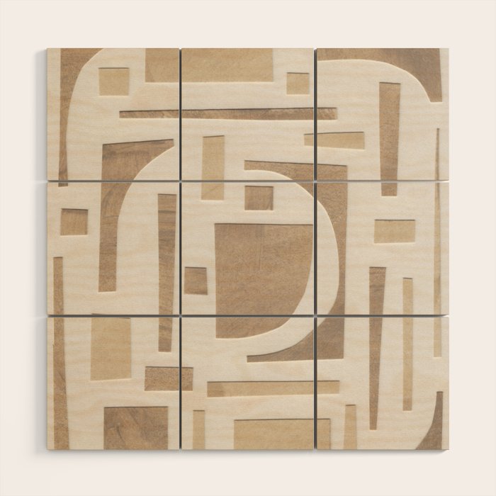 Abstract Paper Collage #3 Wood Wall Art Gallery Image 1
