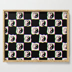 Happy Yin Yang Checkered Print Serving Tray Gallery Image 1