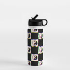 Happy Yin Yang Checkered Print Water Bottle Gallery Image 1