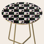 Happy Yin Yang Checkered Print Side Table Gallery Image 2