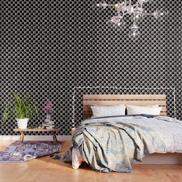 Happy Yin Yang Checkered Print Wallpaper Gallery Image 3