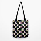 Happy Yin Yang Checkered Print Tote Bag Gallery Image 2
