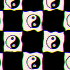 Happy Yin Yang Checkered Print Coffee Mug Gallery Image 2
