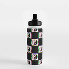 Happy Yin Yang Checkered Print Water Bottle Gallery Image 2