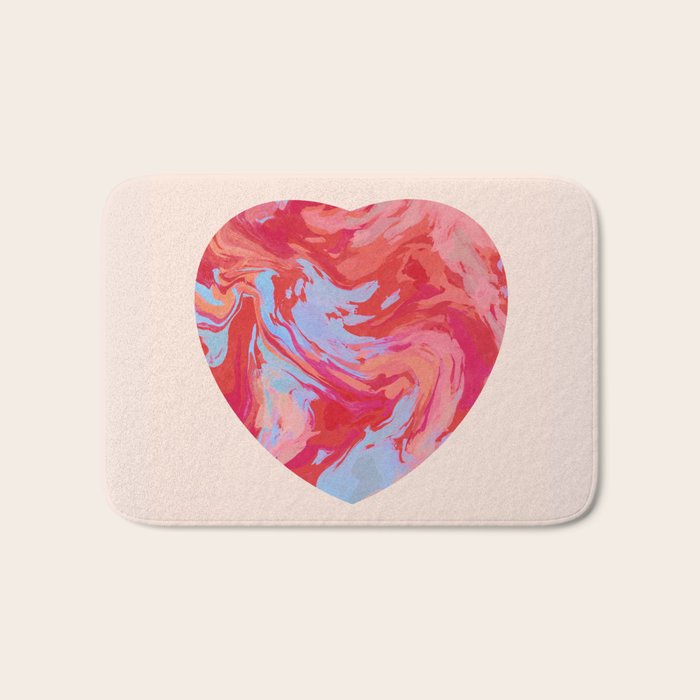 Heart and love retro psychedelic, valentine's day Bath Mat Gallery Image 1