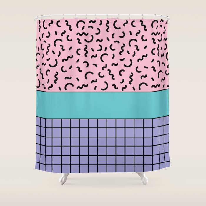 Memphis pattern 61 - 80s / 90s Retro Shower Curtain Gallery Image 1