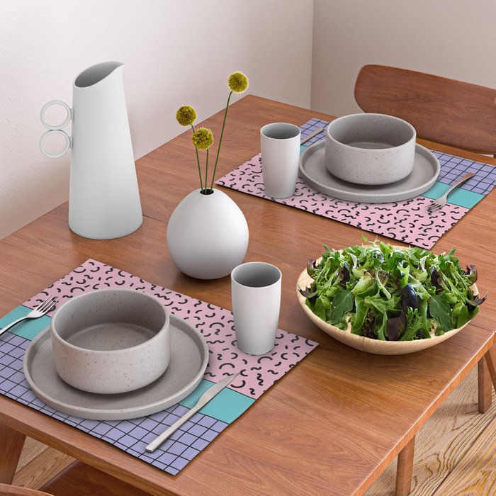 Memphis pattern 61 - 80s / 90s Retro Placemat Gallery Image 2