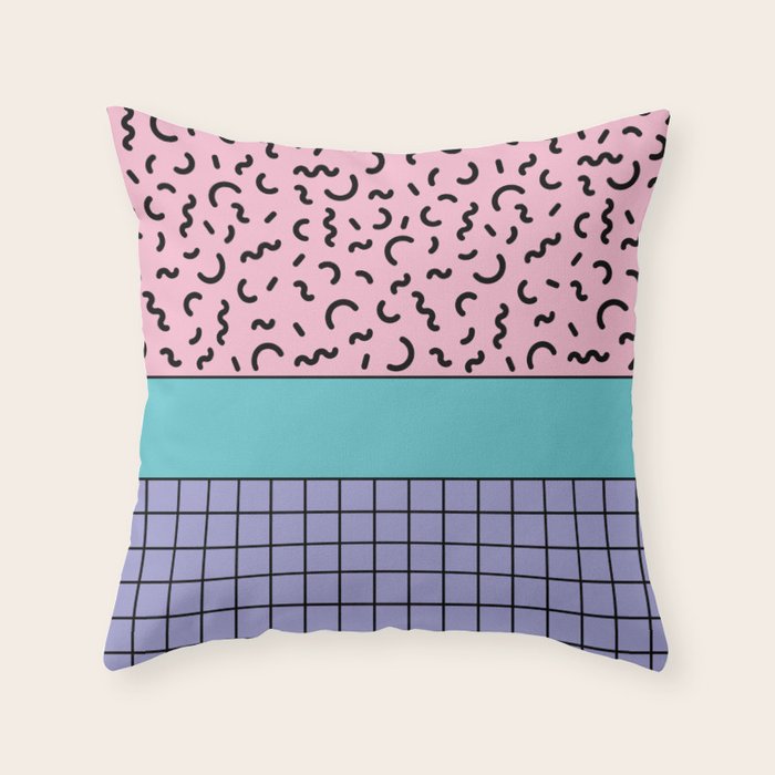 Memphis pattern 61 - 80s / 90s Retro Throw Pillow Gallery Image 6