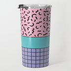 Memphis pattern 61 - 80s / 90s Retro Travel Mug Gallery Image 3