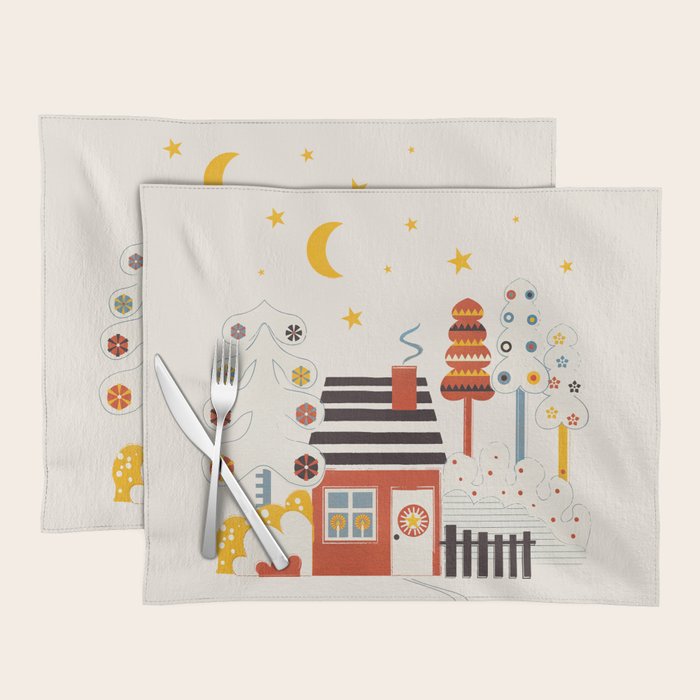 Christmas Winter Hut Illustration Placemat Gallery Image 1