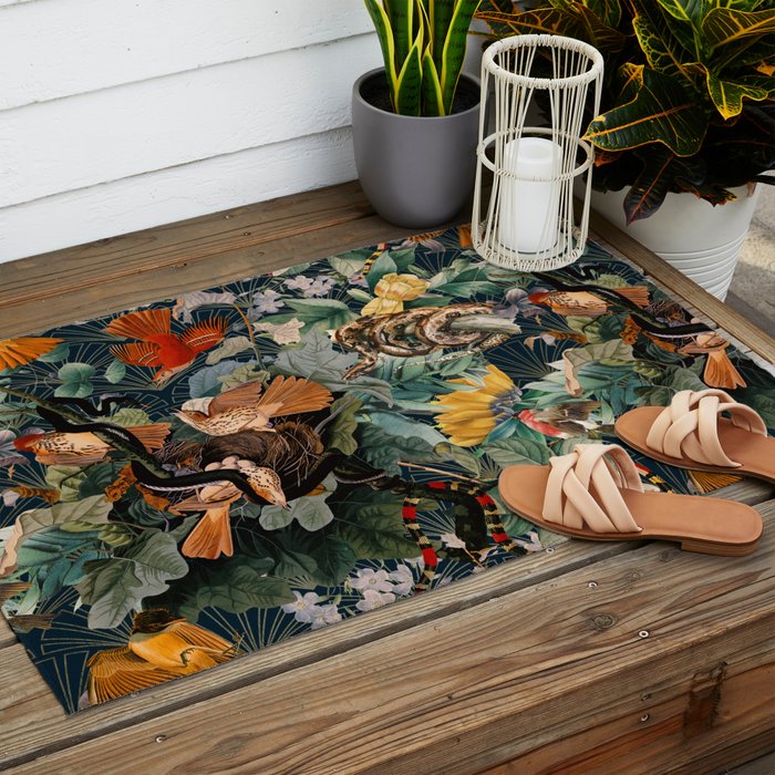 Birds and snakes Outdoor Rug Gallery Image 2