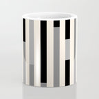 Mid Century Modern Modular Stripes in Black, Gray, and Almond Cream Coffee Mug Gallery Image 4