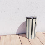 Mid Century Modern Modular Stripes in Black, Gray, and Almond Cream Travel Mug Gallery Image 4