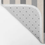 Mid Century Modern Modular Stripes in Black, Gray, and Almond Cream Bath Mat Gallery Image 2