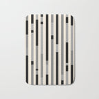 Mid Century Modern Modular Stripes in Black, Gray, and Almond Cream Bath Mat Gallery Image 1