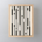 Mid Century Modern Modular Stripes in Black, Gray, and Almond Cream Mini Art Print Gallery Image 1