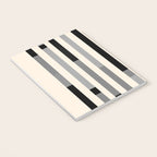 Mid Century Modern Modular Stripes in Black, Gray, and Almond Cream Notebook Gallery Image 3