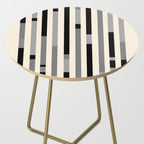 Mid Century Modern Modular Stripes in Black, Gray, and Almond Cream Side Table Gallery Image 2