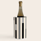 Mid Century Modern Modular Stripes in Black, Gray, and Almond Cream Wine Chiller Gallery Image 3
