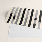 Mid Century Modern Modular Stripes in Black, Gray, and Almond Cream Wrapping Paper Gallery Image 2